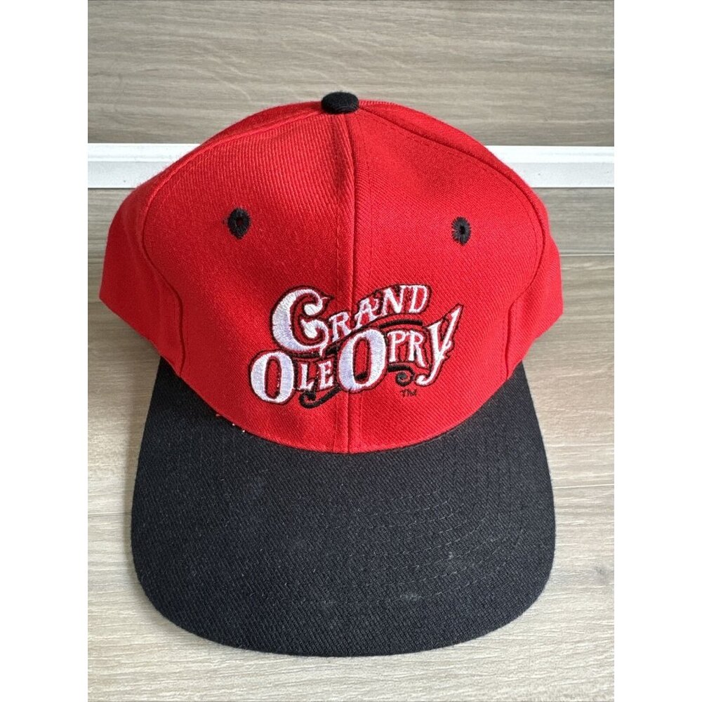 Vintage Grand Ole Opry Trucker Hat Snapback Cap 80s Black Red Country Music